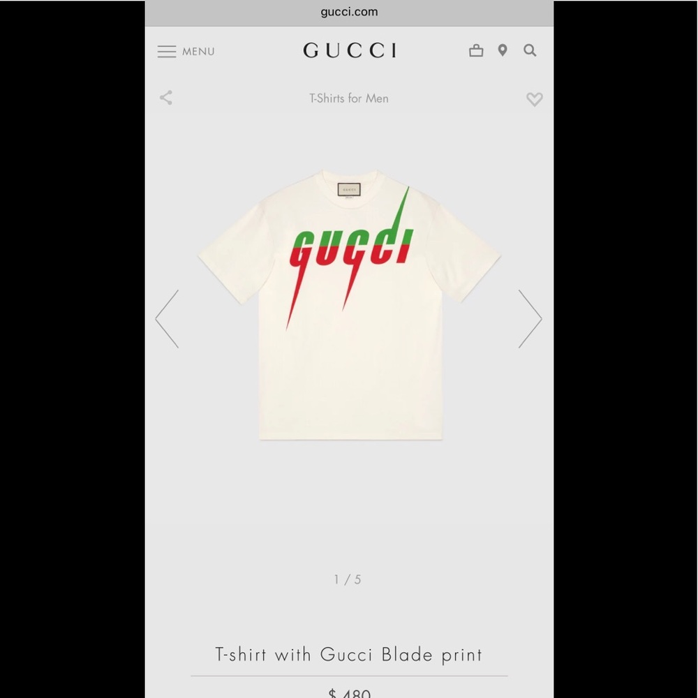 T-Shirt with Gucci Blade Print